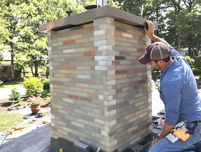 Brunswick Chimney Sweep completing a modern chimney remodel in Brunswick, OH