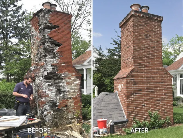 Brunswick Chimney Sweep performing a full chimney restoration in Brunswick, OH