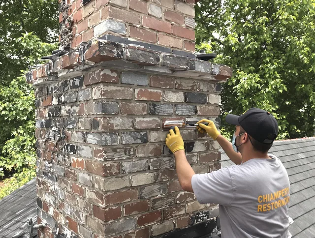 In-progress chimney restoration by Brunswick Chimney Sweep in Brunswick, OH