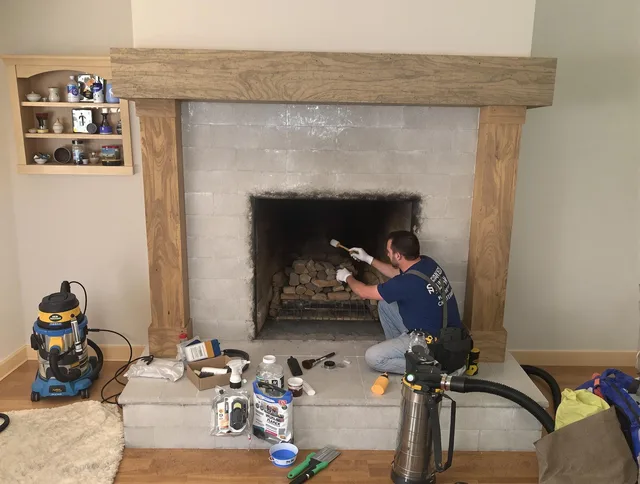 Detailed creosote removal process by Brunswick Chimney Sweep in Brunswick, OH