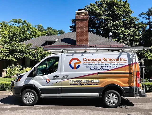 Brunswick Chimney Sweep technician removing creosote safely in Brunswick, OH
