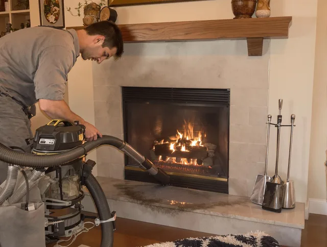 Routine fireplace upkeep by Brunswick Chimney Sweep in Brunswick, OH