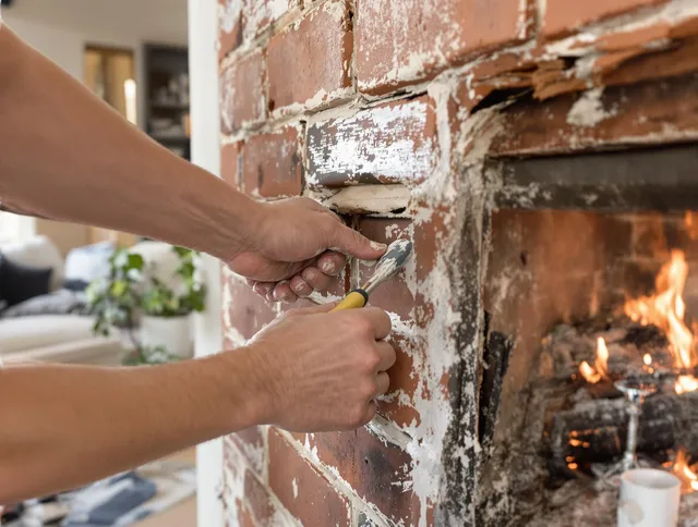 Routine fireplace repair by Brunswick Chimney Sweep in Brunswick, OH
